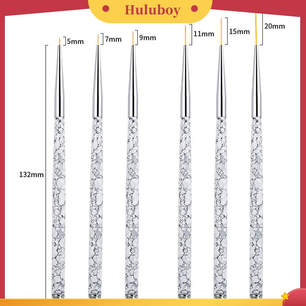 Huluboy Huluboy♡ 3pcs / Set Pen Brush Untuk Menggambar Bunga UV Gel Manicure