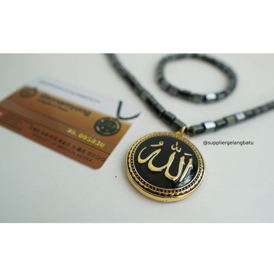 PROMO Kalung magnetic LAFAZ ARAB HITAM GOLD GANNAMYONG sertifikat ktp