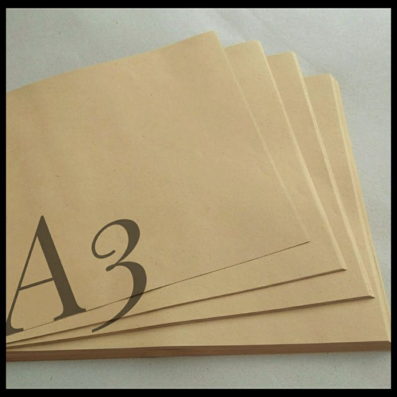 

KERTAS SAMSON / KRAFT / PEMBUNGKUS 80 GR UK A3 / 29.7 CM X 42 CM ( ISI 100 LEMBAR )