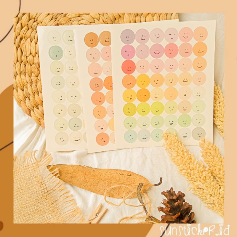 

Sticker Pallet Bulat/lingkaran dengan gambar mata Stiker dekorasi planner bullet journal gaya Korea