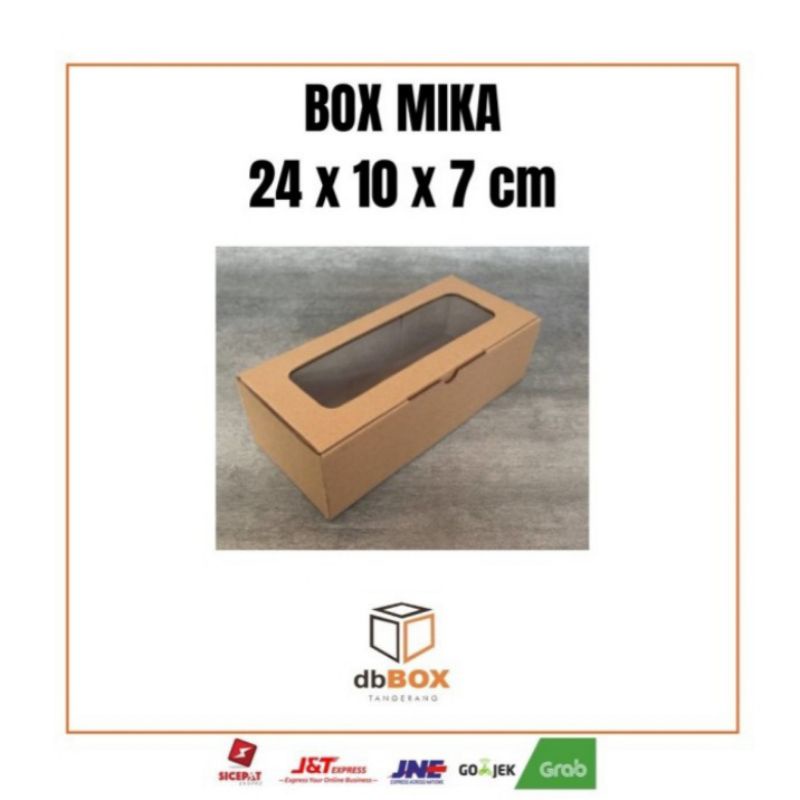 

BOX MIKA 24x10x7 cm | Box Die Cut & Easy Usage | Box Kue Bolu Brownis | Box Bolu | Box Kue Tart | Box Hampers | Box Kue Transparant