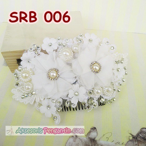 [ORDER NOW] HAIRPIECE WEDDING PUTIH SIRKAM WANITA PESTA PENGANTIN SRB006