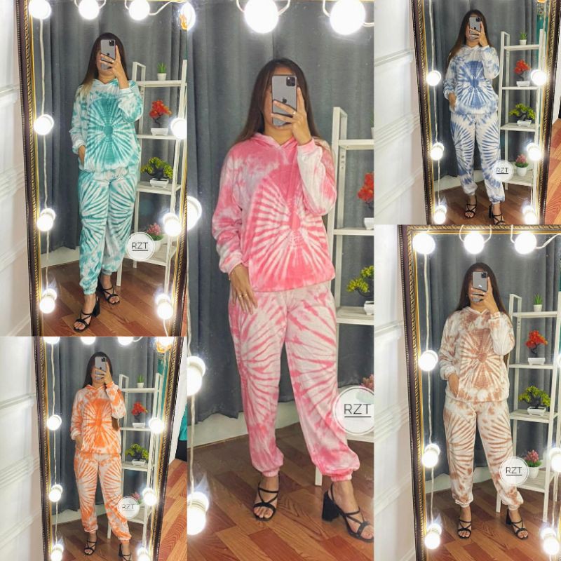 one set hodie tiedye one set hodie wanita one set hodie celana joger