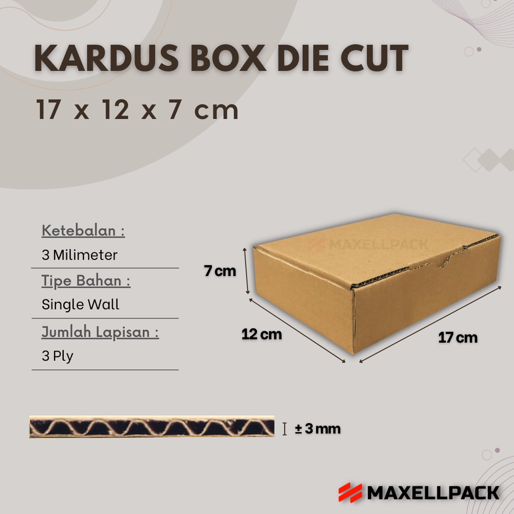 

Kardus Box Die Cut 17x12x7 CM Kotak Dus Packing Packaging Baru Polos