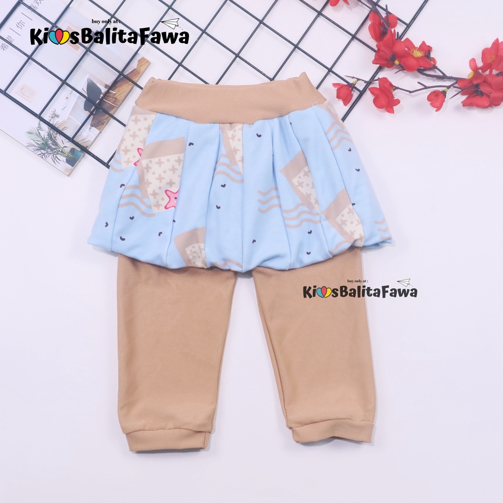 Legging Balloon Baby Girl 0-12 Bulan / Leging Rok Celana Panjang - Pants Baby Kaos - Motif Polos