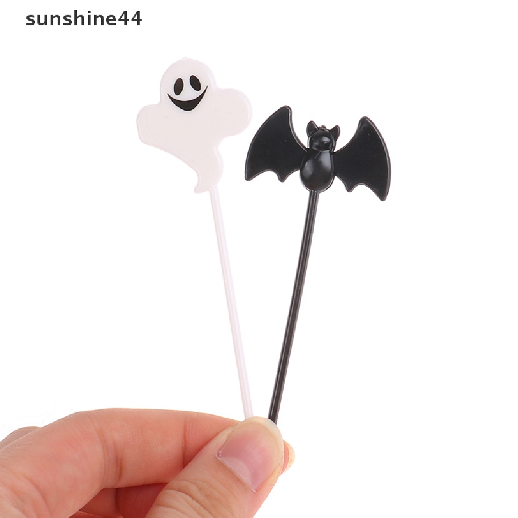 Sunshine 10pcs / set Tusuk Gigi Cupcake Bahan Plastik Untuk Dekorasi Halloween