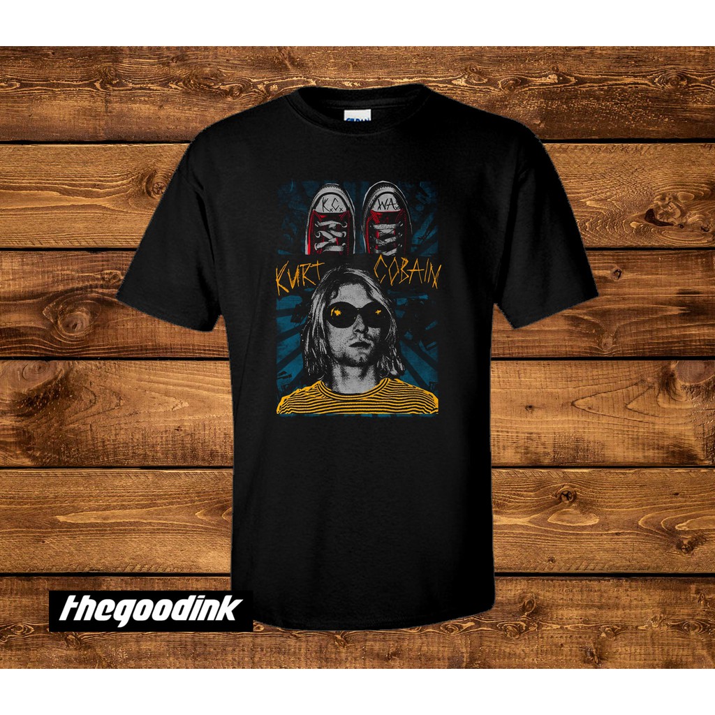 Kaos Nirvana - Kurt Cobain Art 2 Hitam - Original Gildan T-shirt