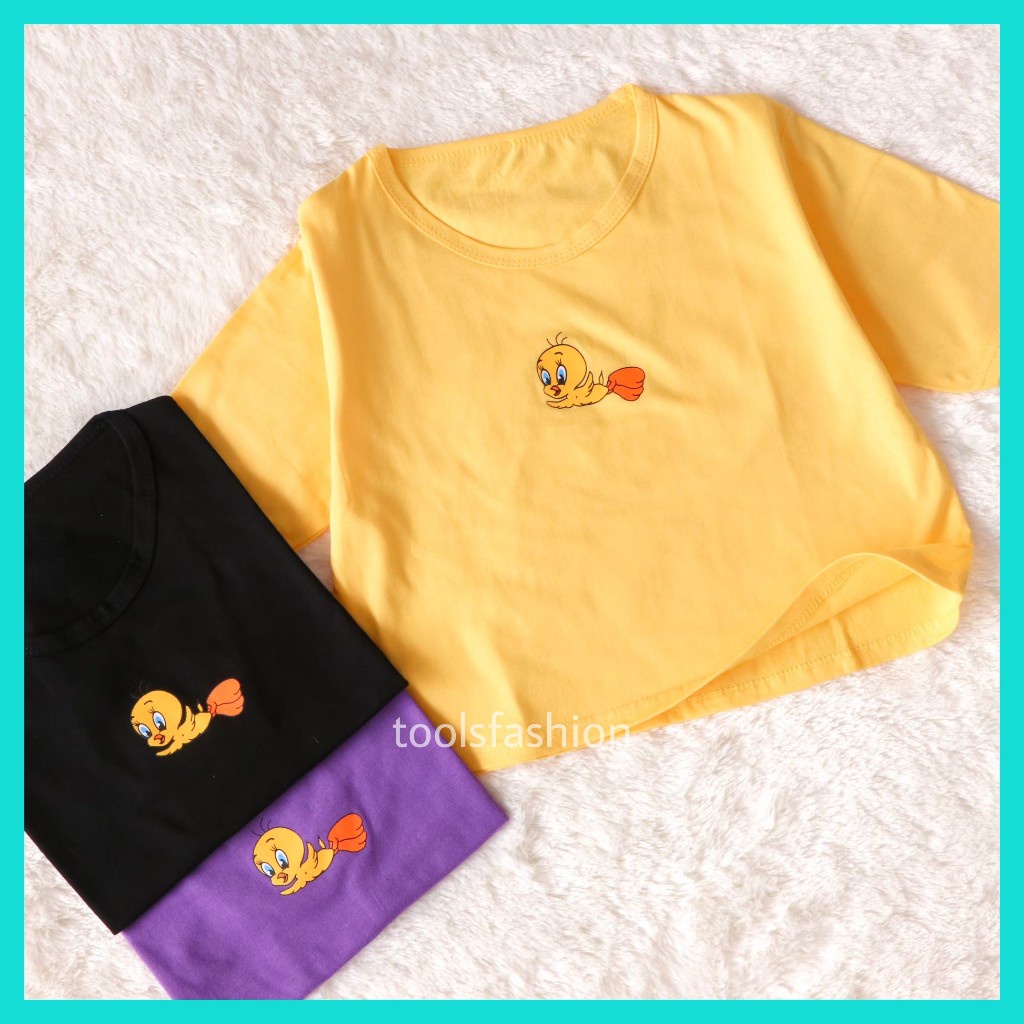 Crop Top Wanita TWEETY Crop Tee Katun Combed 30S