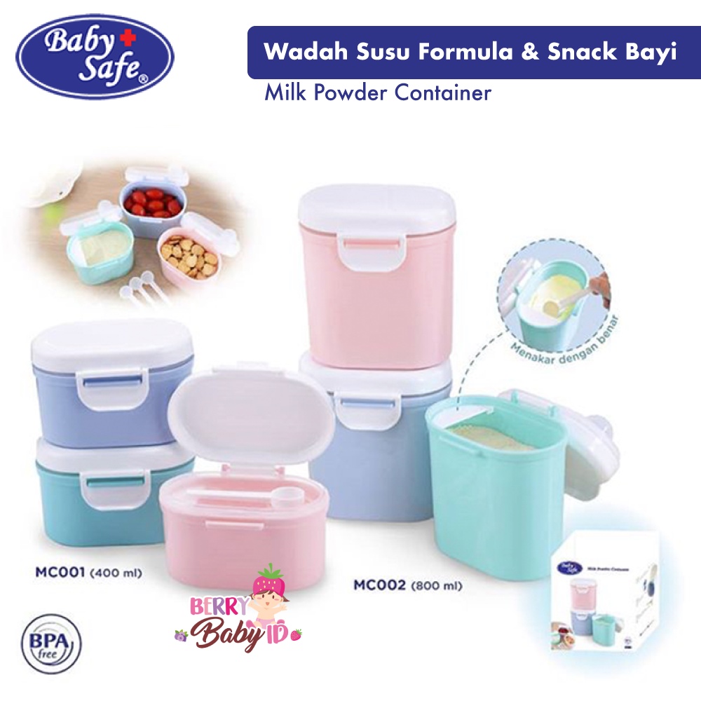 Baby Safe Milk Powder Container 800 ml Kontainer Susu Formula Snack Bayi BBS086 Berry Mart