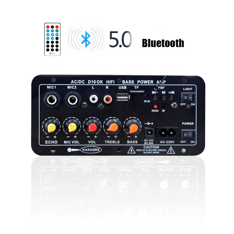 10 inci Amplifier Board Audio Bluetooth USB FM Radio TF Player Subwoofer 30W taffstudio amplifier AW-322