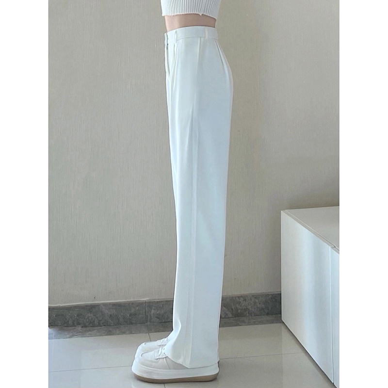 Celana Kulot Putih Wanita High Waist Celana Panjang Loose Korean Style Boyfriend Pants