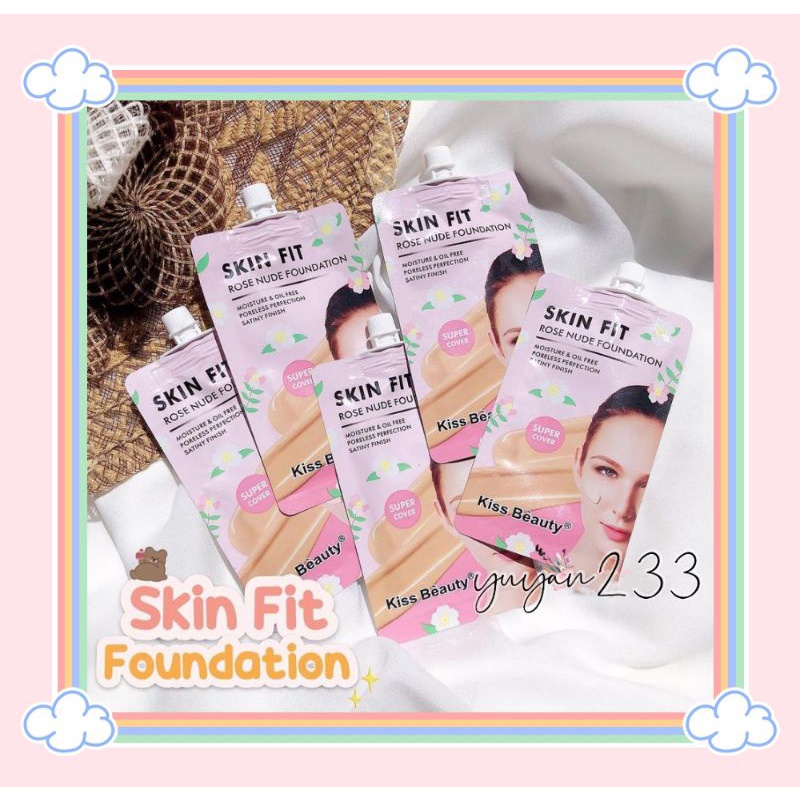 PROMO ECER!!!FOUNDATION SACHET SKIN FIT KISS BEAUTY 68640