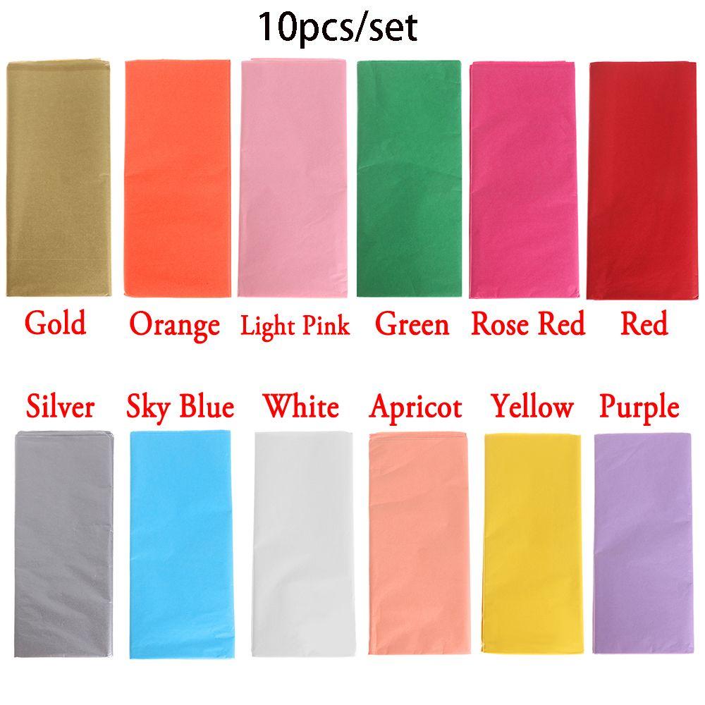 Solighter 10pcs/bag Kertas Tissue Decor Wrapping Packing Kerajinan Scrapbooking