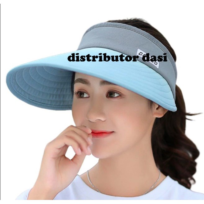 Topi Pantai Outdoor Korea Hitam Ungu Salem Grosir