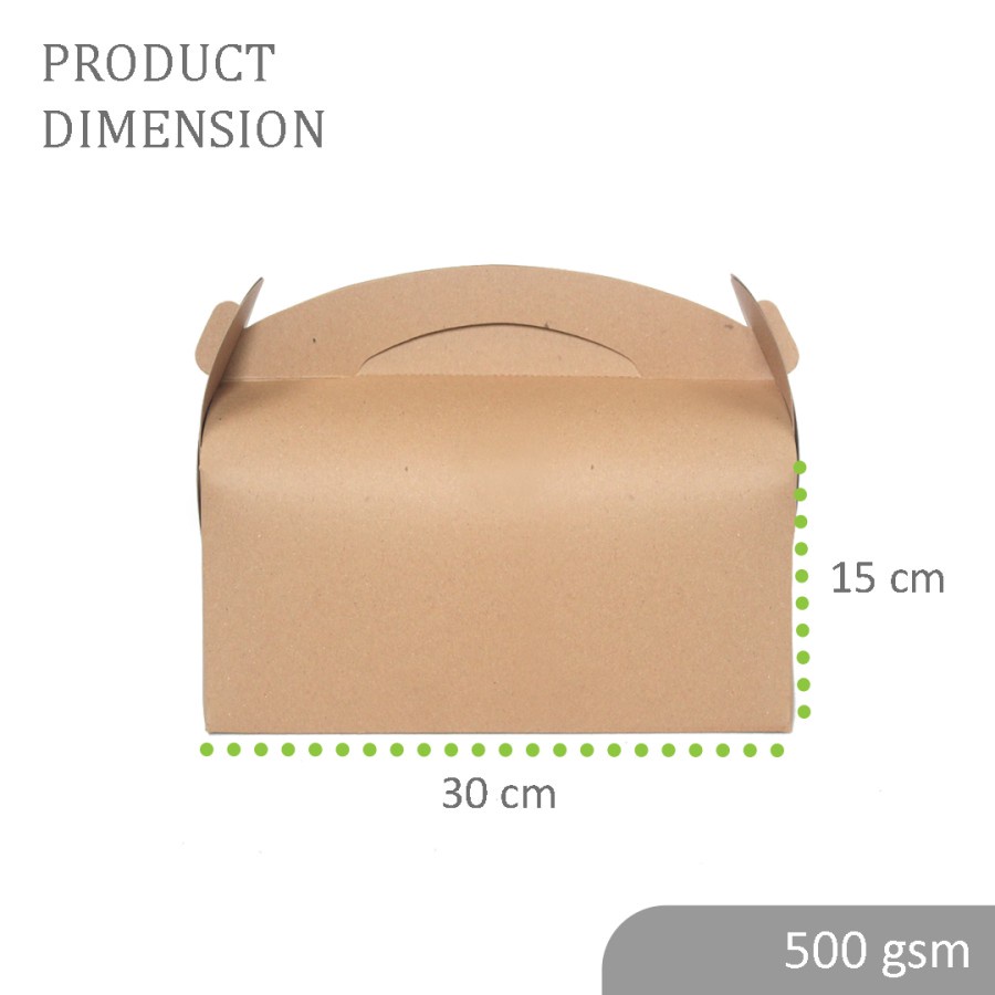

[HARGA 10PCS] GABLE BOX : 30x15x14 cm / box toples 500gr / hampers / box lebaran