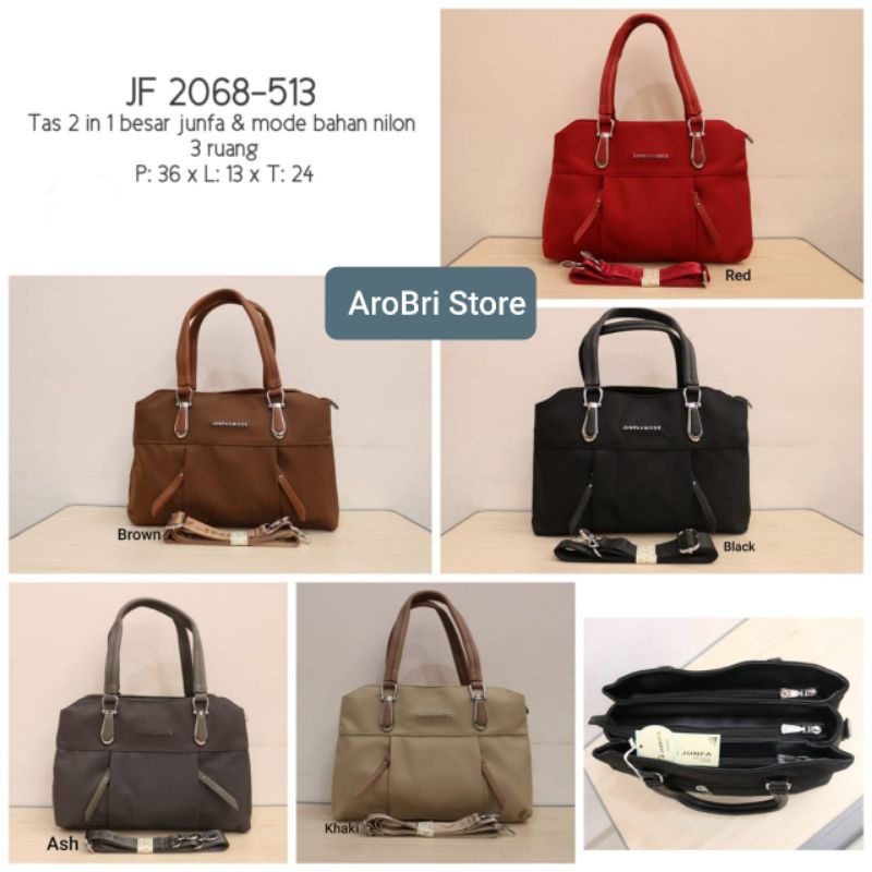 Tas besar selempang bahu 2in1 merk junfa JF 2068-513 bahan nilon