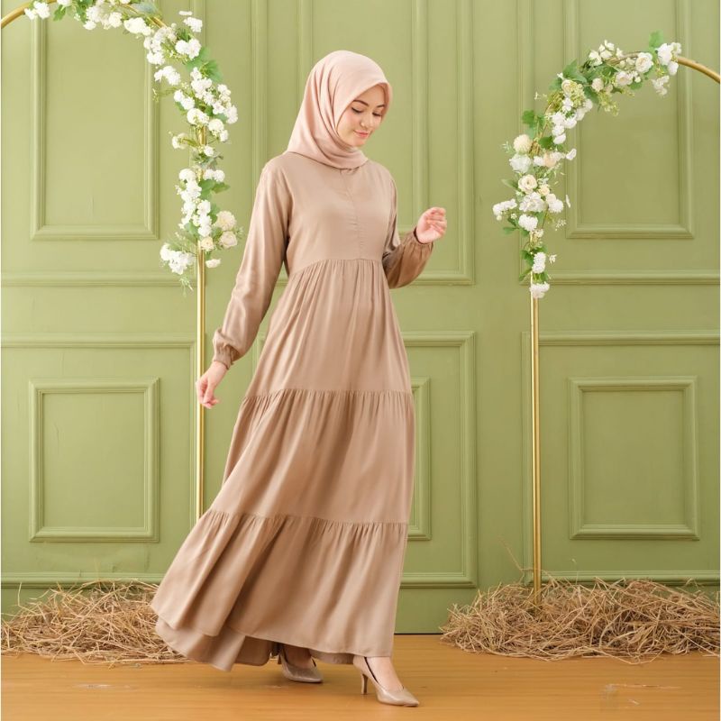 Gamis Rayon Twill Susun - DENARA MAXY //JF852