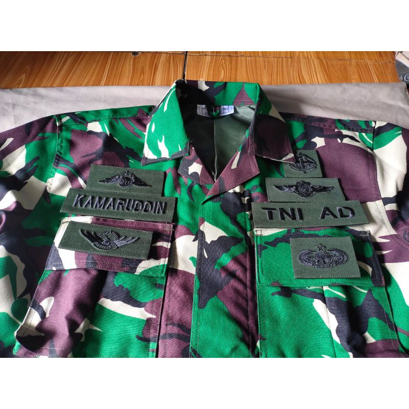 BAJU PDL ASLI VELBED SRITEX 888 WOOL TNI KUALITAS TERBAIK, 1 STEL BAJU SERAGAM PDL VELBED TNI WOL PE