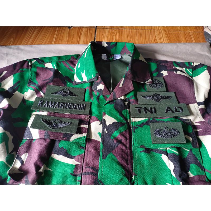 BAJU PDL ASLI VELBED SRITEX 888 WOOL TNI KUALITAS TERBAIK, 1 STEL BAJU SERAGAM PDL VELBED TNI WOL PE