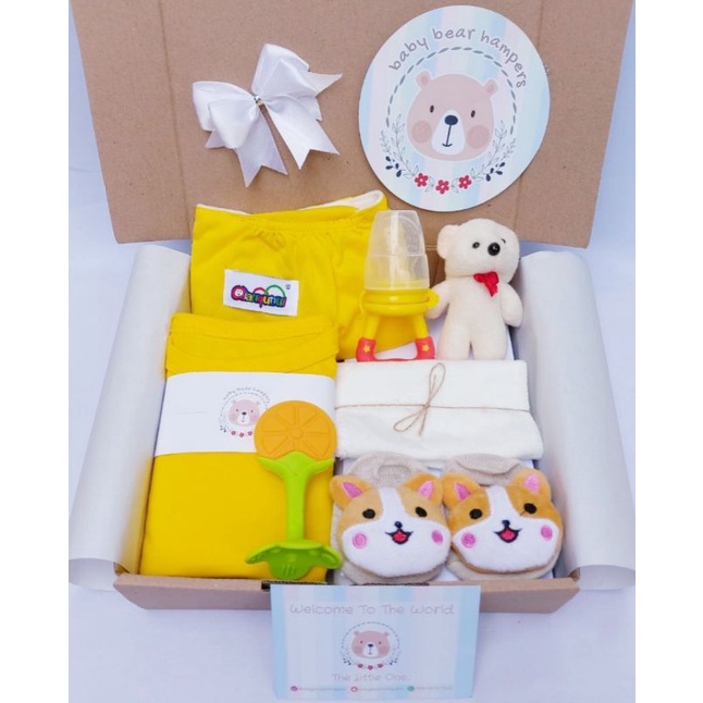 BB1 -  Hampers Bayi / Baby Hampers / Newborn Baby Gift Set / Baby Gift / Kado Bayi / Kado Lahiran / Kado Anak lahir / kado anak / hadiah kelahiran-Colorful yellow