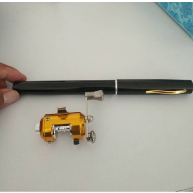 PANCING PULPEN MINI PANCINGAN PENA KECIL ALAT MANCING IKAN UDANG PORTABLE COD JORAN FISHING ROD PEN 1 METER