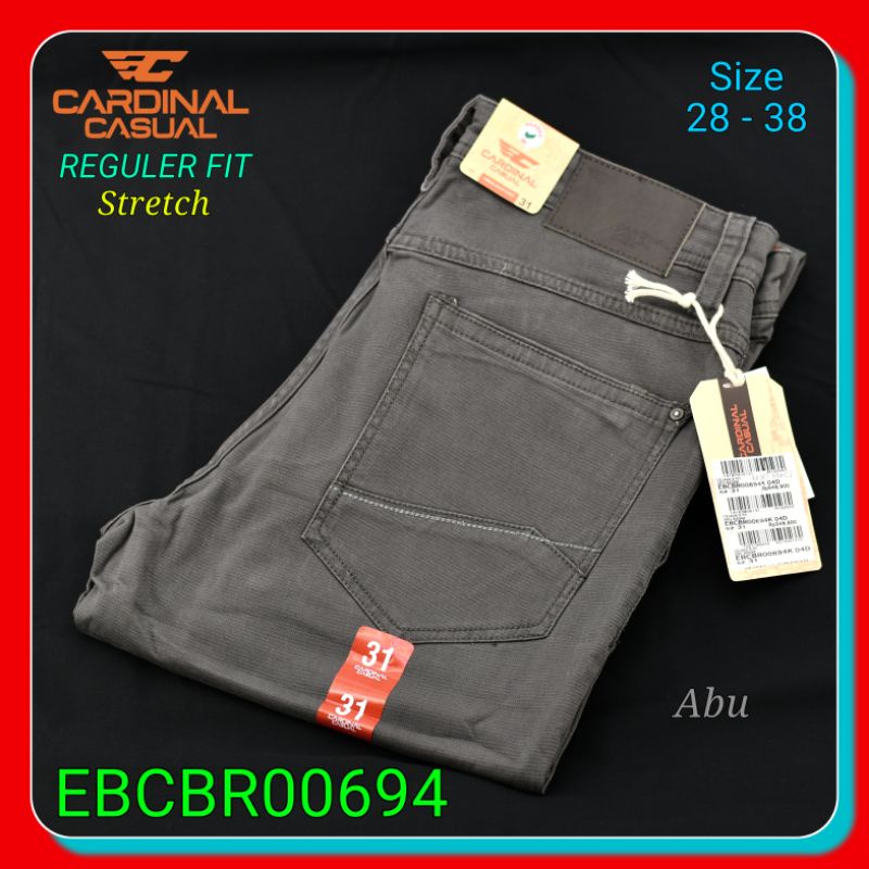 Celana Panjang Pria Katun Stretch 5 pockets Cardinal EBCBR00694