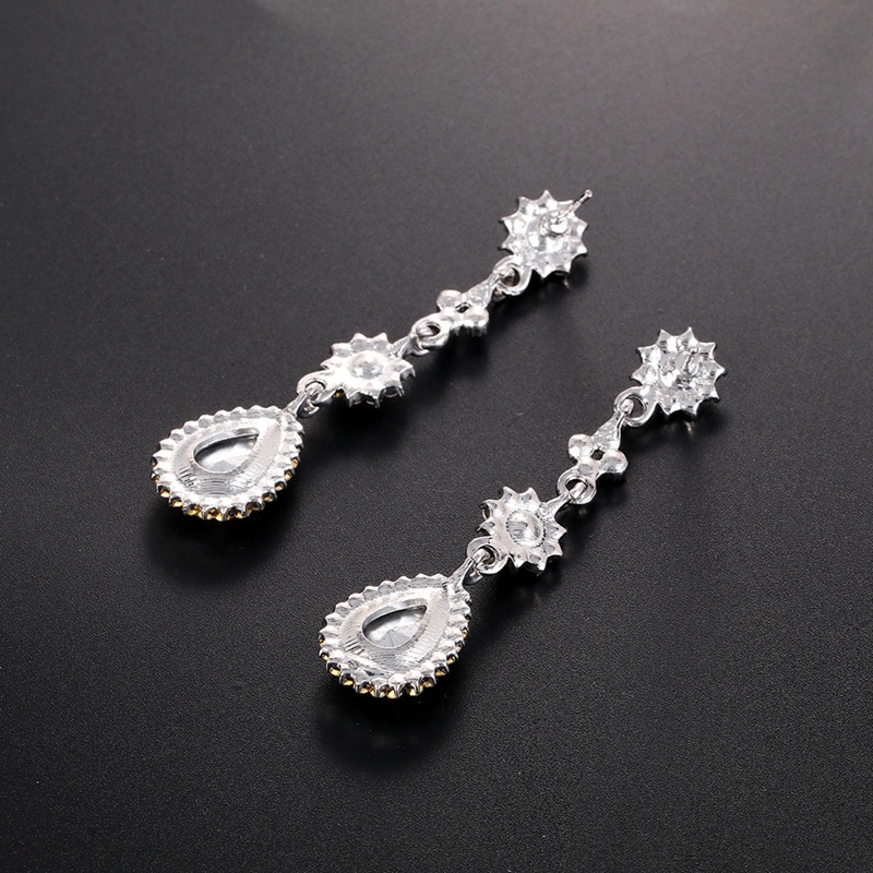 Fancyqube Anting Kristal Berlian Imitasi Model Panjang Gaya Korea Untuk Wanita