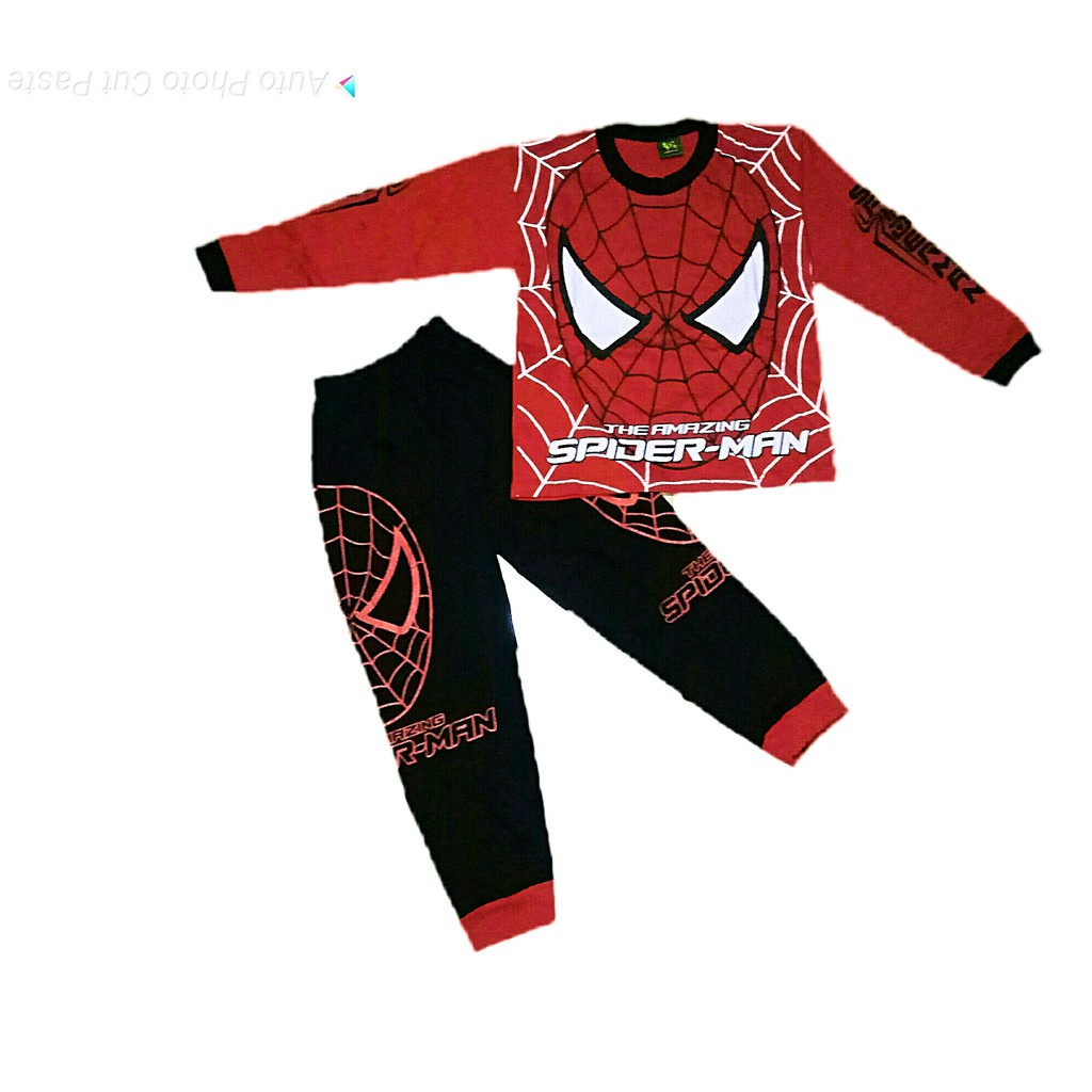 Setelan baju tidur anak laki laki baju tidur spiderman