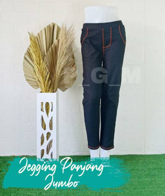 CELANA JEGGING JEANS JUMBO WANITA CELANA PANJANG BIG SIZE BISA COD//PGM