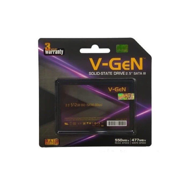 SSD V-GeN 512GB SATA 3 Solid State Drive 2.5&quot; Inch VGEN