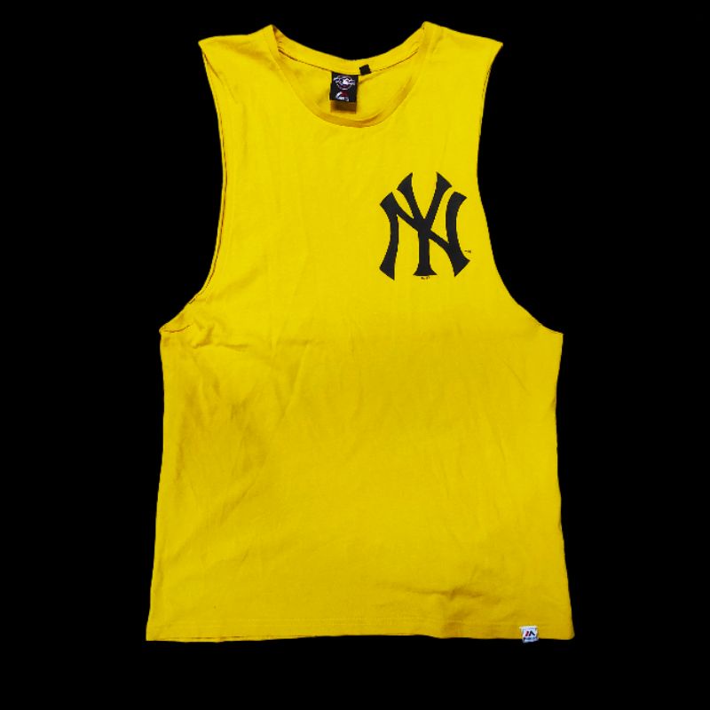 KAOS TSHIRT JERSEY BIG LOGO OVER SIZE SLEEVE LESS NEW YORK YANKEE MLB NFL NBA MAJESTIC NOT STARTER O