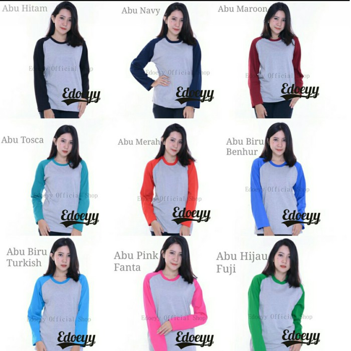 Kaos Raglan/Raglan Lengan Panjang/Baju Raglan/Raglan Polos/Termurah
