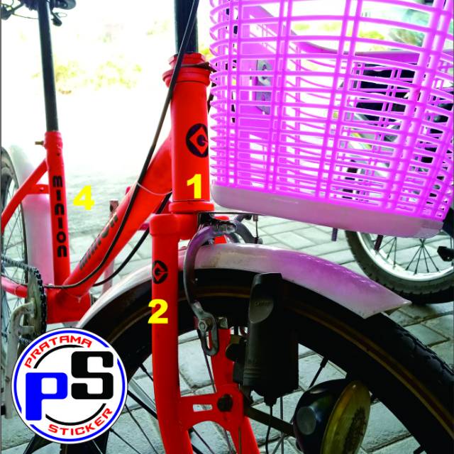 Frame Sepeda Minion Sticker Cutting