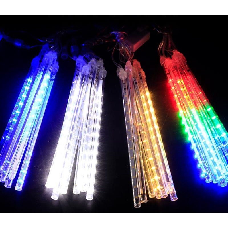 Lampu Meteor 8 Lampu 50CM Multifungsi Meteor Rainbow RGB BIRU PUTIH Dan Warm white