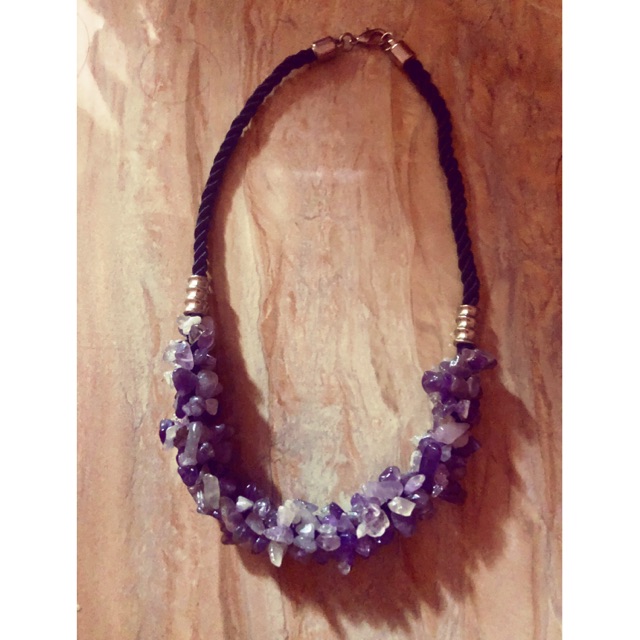 Kalung batu kecubung Kalimantan asli Martapura