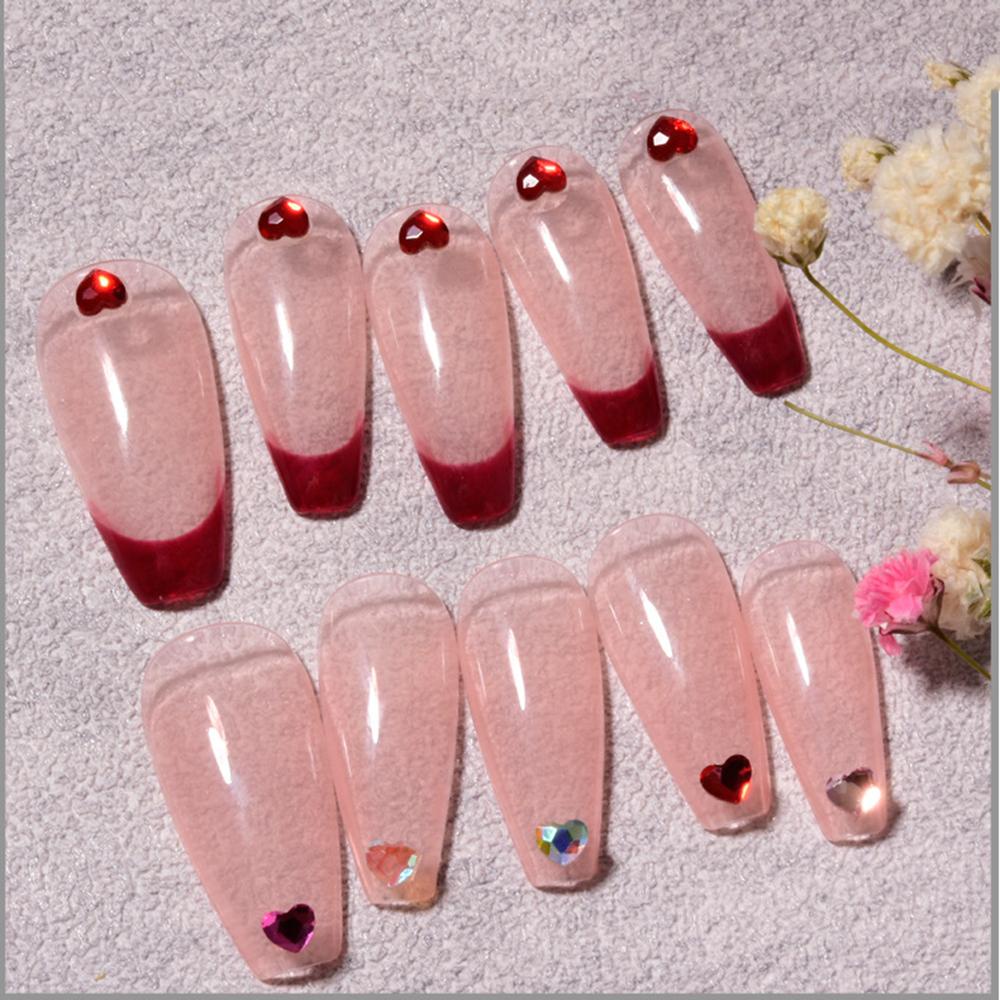 SKJK   Jantung Nail Art Berlian Imitasi Wanita Fashion Glitter Aurora Laser Flat-bottomed Manicure Aksesoris Berlian Perhiasan Stiker Kuku