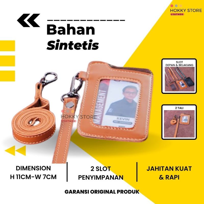 

ID Card Case & Holder Terbuat Dari Kulit PU (sintetis) + 2 Tali