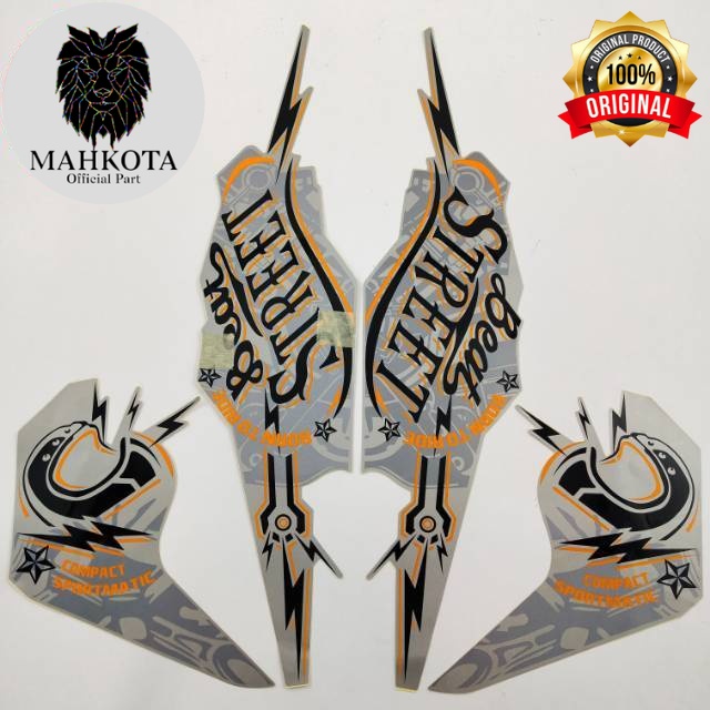 Original Asli Striping Stiker Polet list motor honda beat street 2018 2019 grey  stiker body motor s