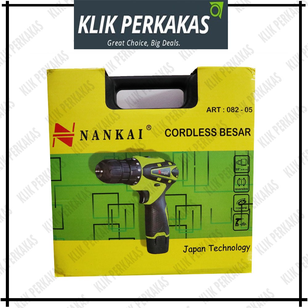 MESIN BOR CHARGER BATERAI CORDLESS DRILL SET AKSESORIS 082-05 NANKAI