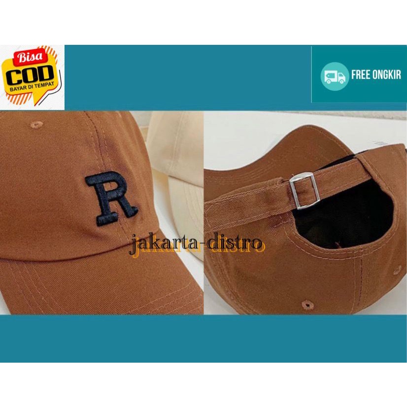 Topi Baseball Pria Wanita Berlogo R Terbaru/Topi Kece Terkini/Topi Import