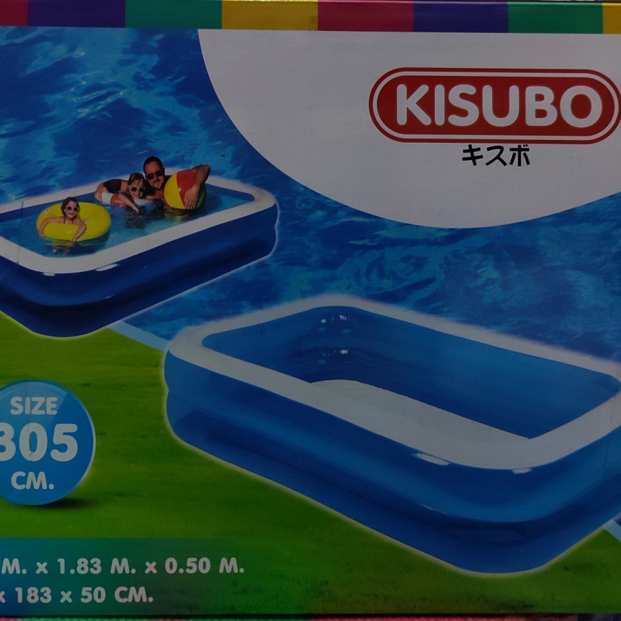 Kolam Renang KISUBO KSB320 Kotak 3m + Pompa (3.05M x 1.83M x 0.50m)