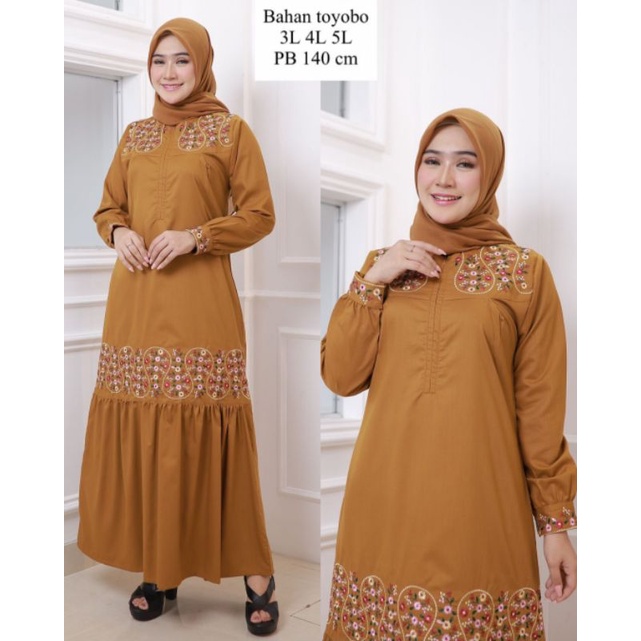 Gamis Bordir Jumbo  Gamis Bordir Toyobo  Gamis Bordir Jumbo Terbaru  Gamis Bordir Fashion