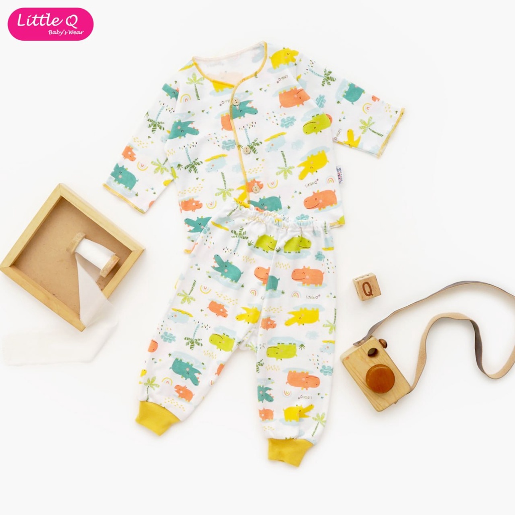 Little Q Setelan Baju Bayi Panjang dan Celana Panjang Motif Girl - LittleQ Piyama Panjang SNI