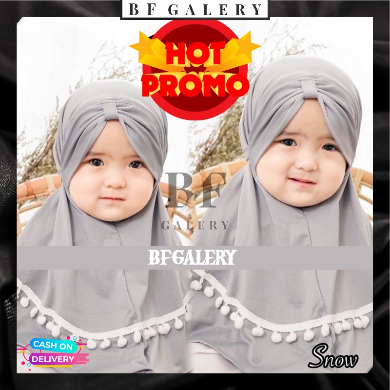 BFJ033 Jilbab Maryam Anak Snow Bahan Jersey Hijab Mariyam Bayi Jersey / Bergo Anak Murah Jakarta