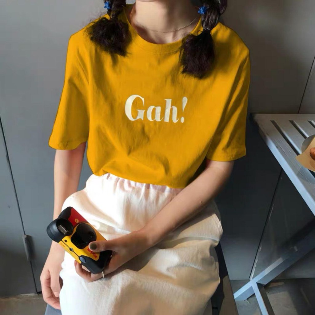 Oversize Tee Tshirt Model Longgar Utk Wanita Motif Tulisan GAH