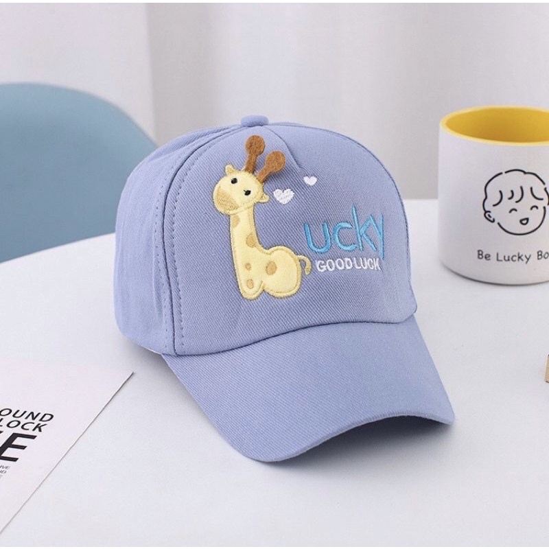 Topi Anak Laki-Laki Perempuan Boordir Good Lucky // Topi Motif Jerapa Lucu Anak Terbaru Harga Murah Barang Real Pick