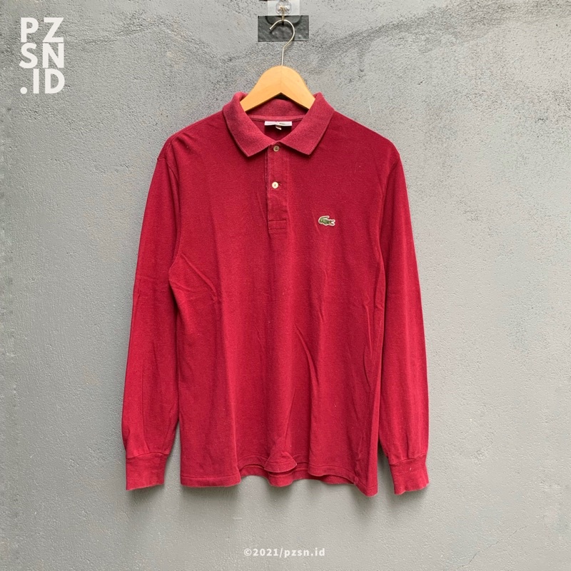 Kaos Lengan Panjang Lacoste Long Sleeve Polo Shirt Second Original