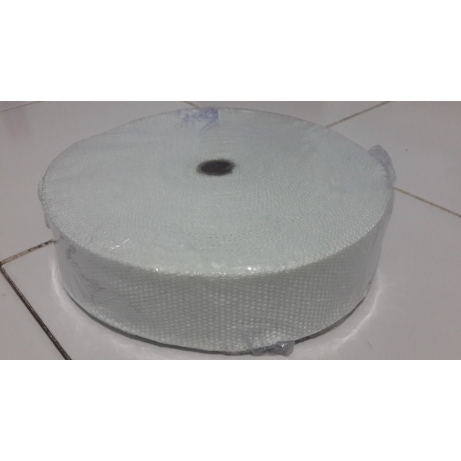 Fmfit glass fiber putih per meter exhaust wrap knalpot motor mobil