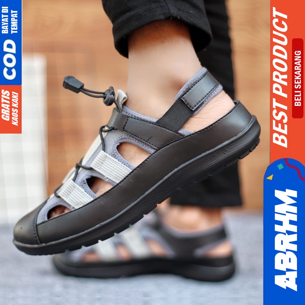 Sepatu Sendal Pria Casual Sepatu Slop Keren Kerja Outdoor Kulit PU Original LEXXA ABRHM