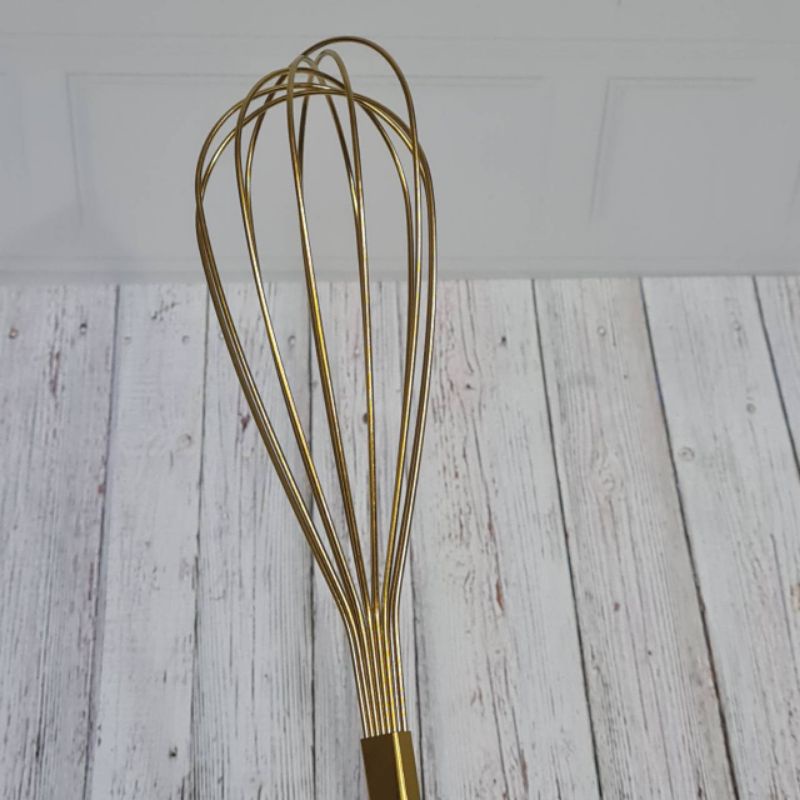 stainless Gold balloon whisk  / egg beater full gold / pengocok kue